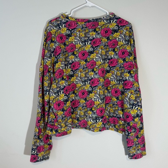 RHODE Floral Simone Crop Sweatshirt Pink Yellow Grey Women’s Size Large - Picture 5 of 6